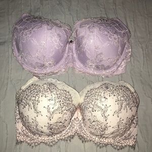 Two 38 DDD Victoria’s Secret Lined Demi Bras